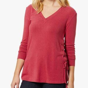 NWT BB Dakota Lace Up For What Red/Pink Sweater Size M